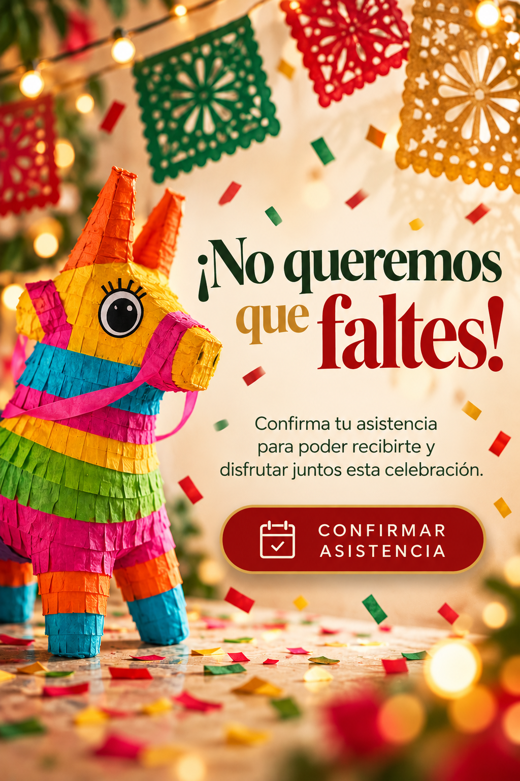 No queremos que faltes. Confirma tu asistencia