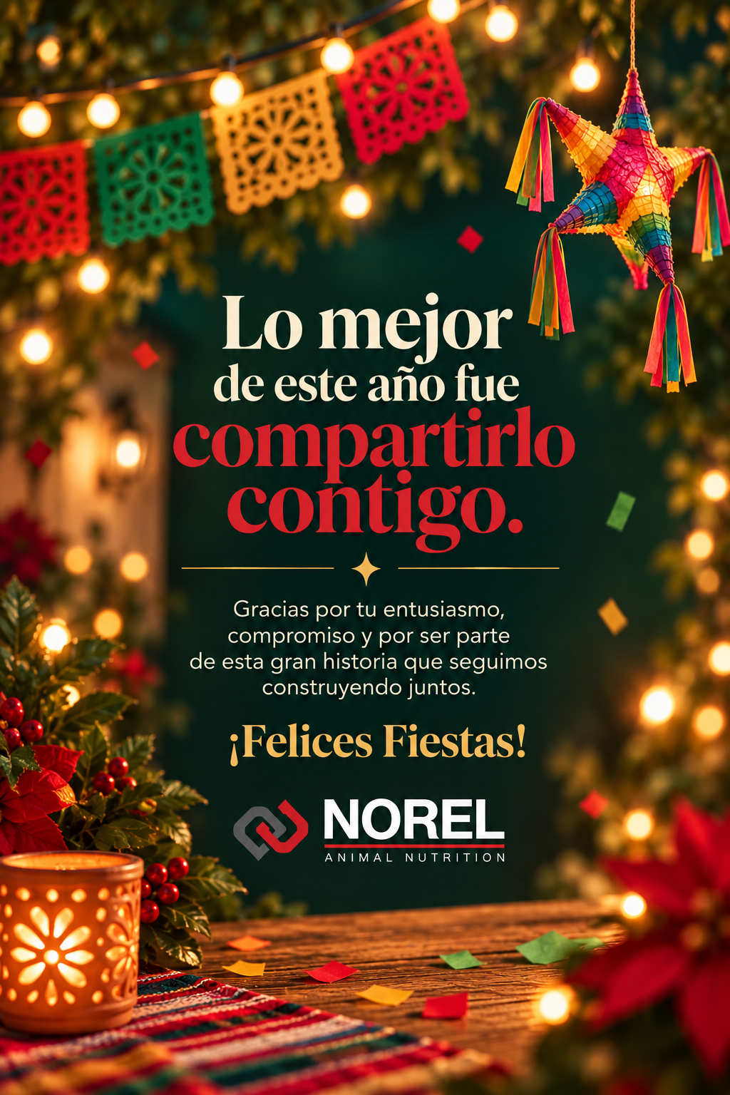 Lo mejor de este año fue compartirlo contigo. Felices fiestas de parte de NOREL